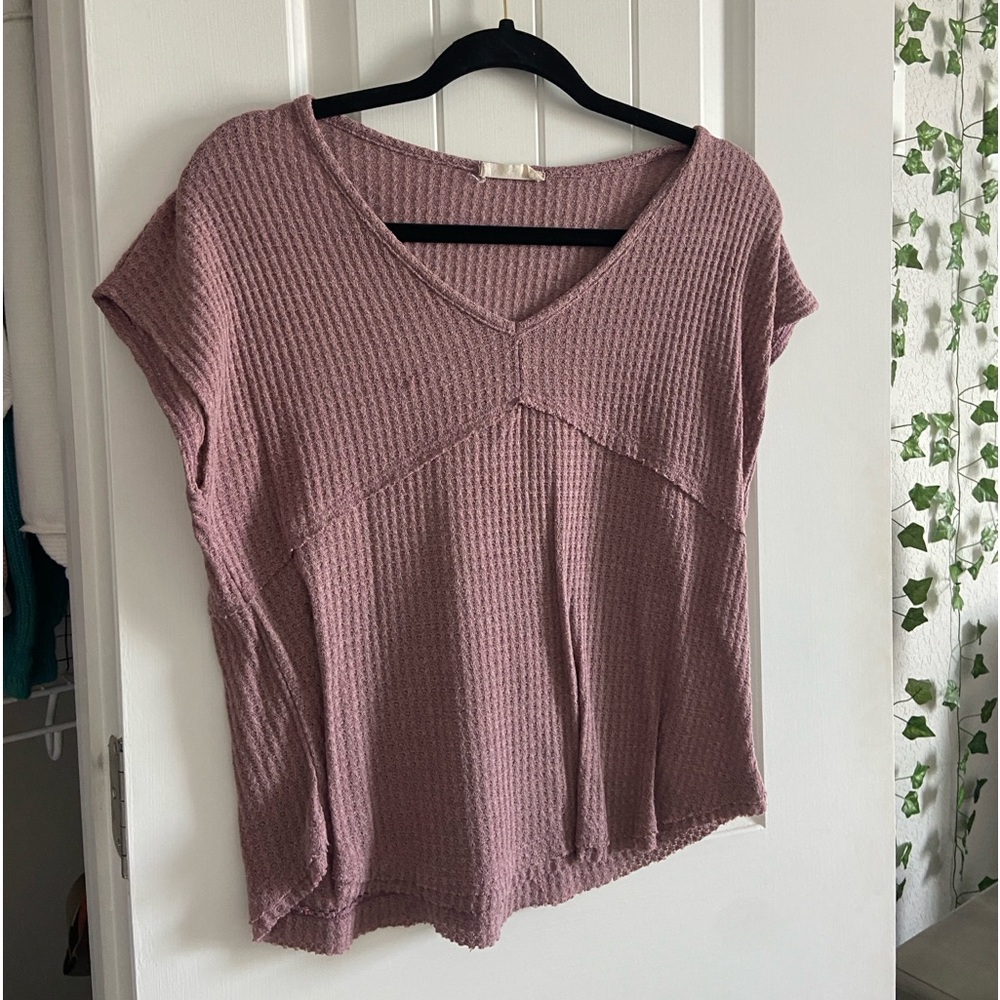 waffle knit top